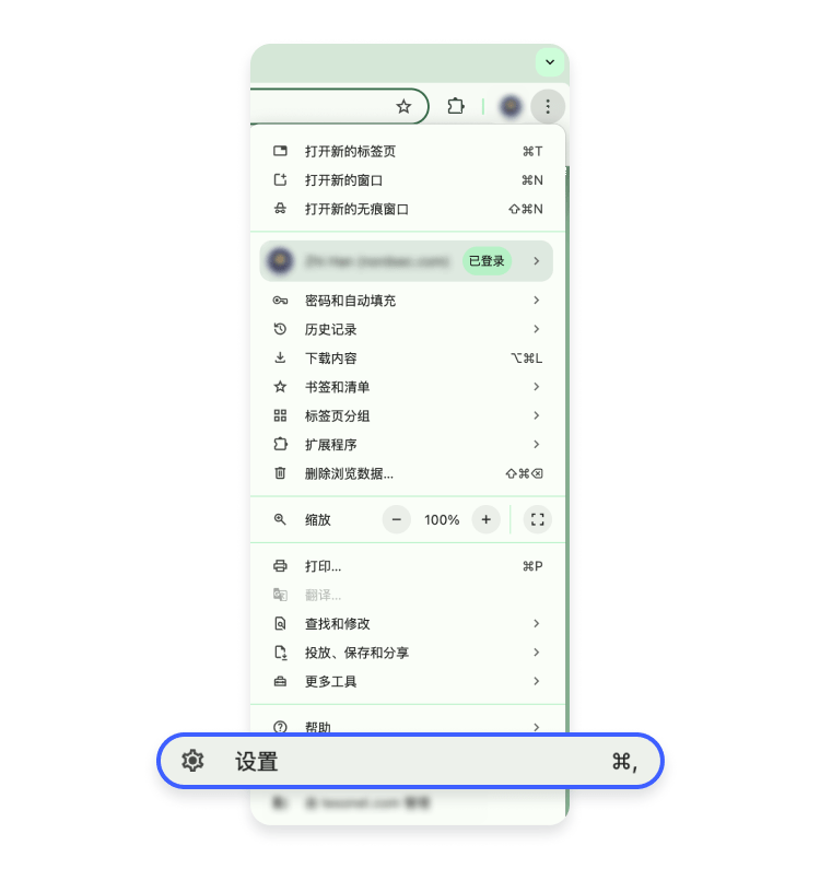 Google 浏览器设置