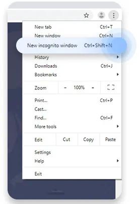 Incognito mode on Chrome