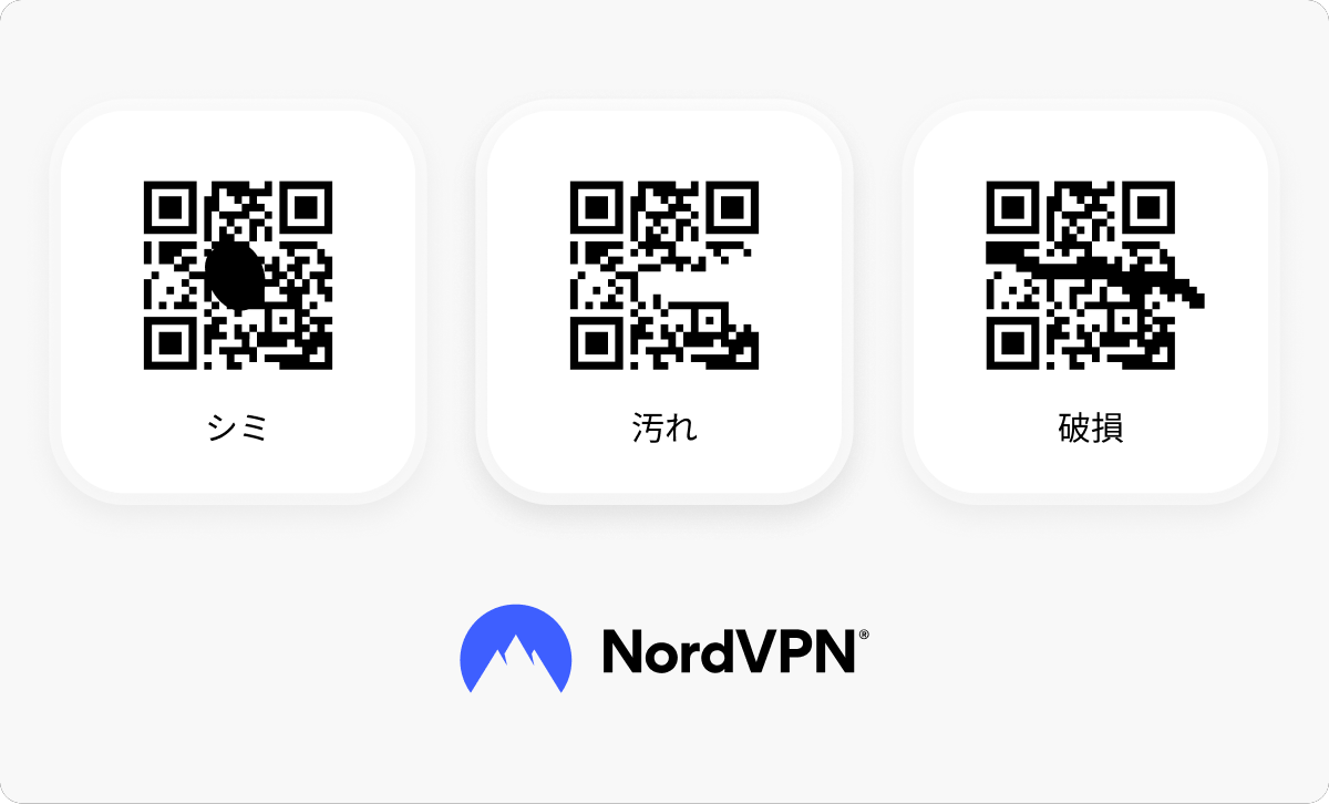 QRコードのエラー例。