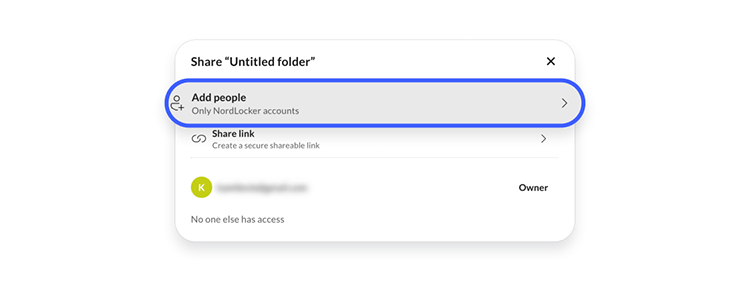 Select Add people to add NordLocker accounts.