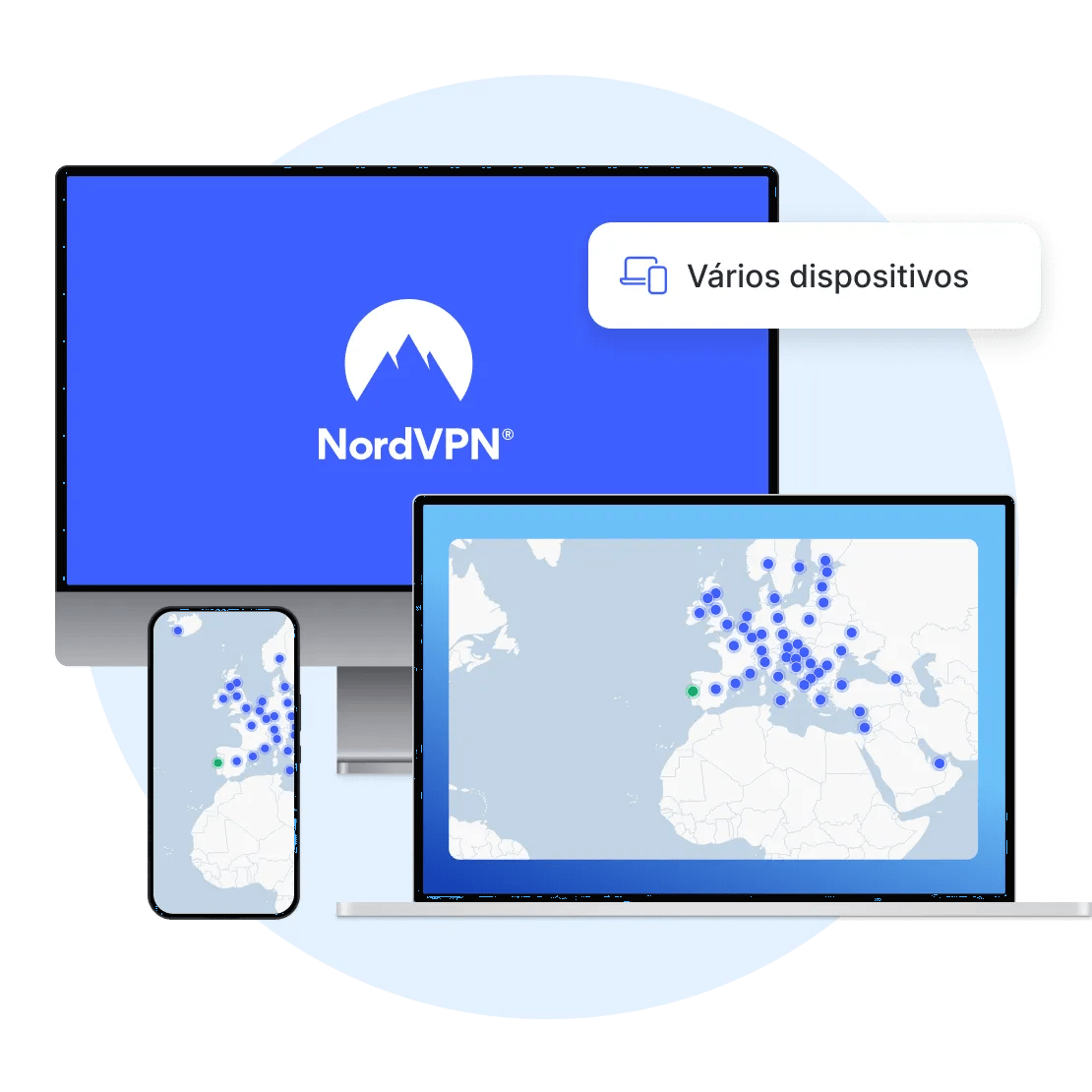 Vários dispositivos estão ligados a uma conta NordVPN