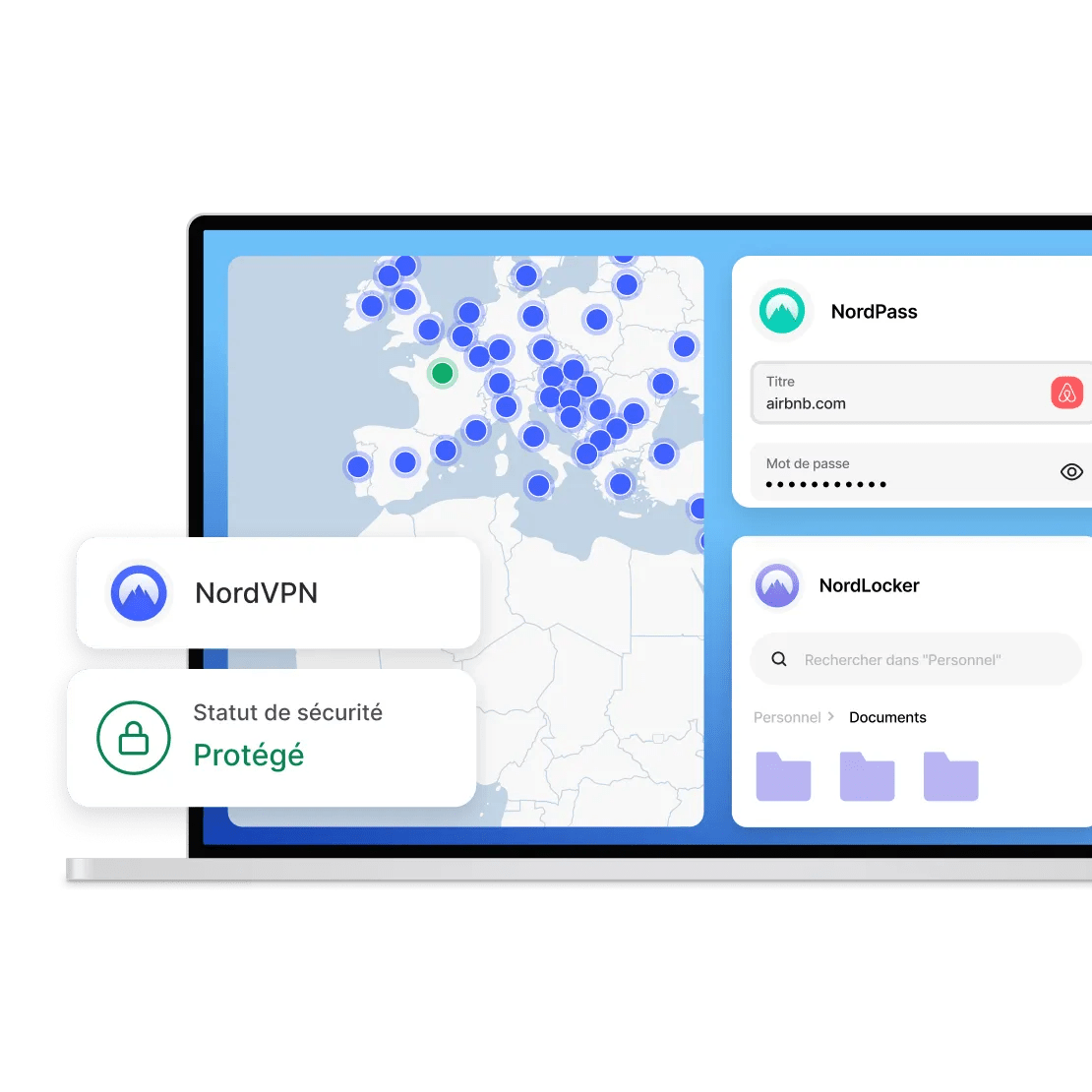 Protection d&#39;un appareil numérique avec les produits Nord Security : NordVPN, NordPass, NordLocker
