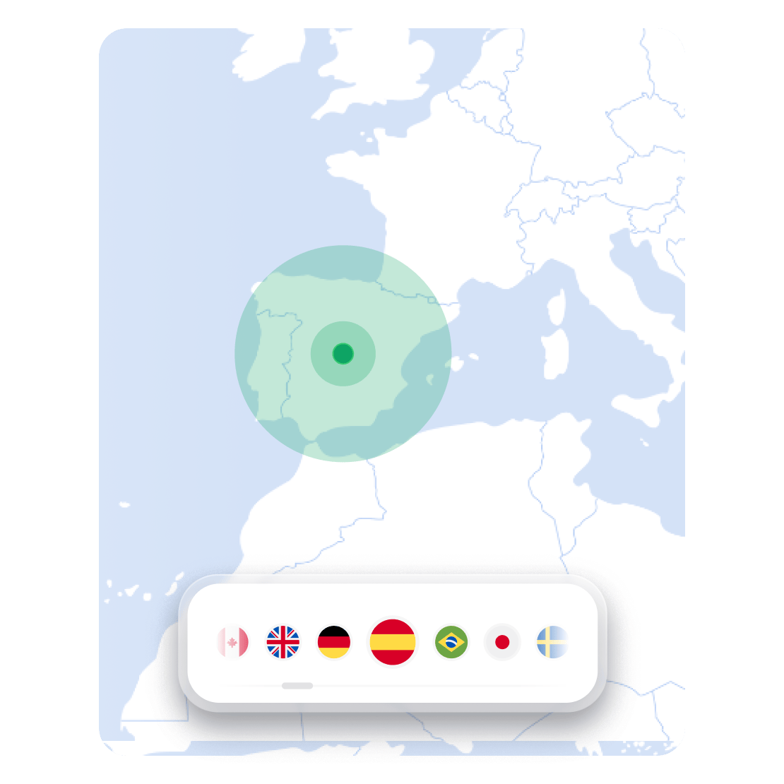 Mapa de NordVPN que muestra las ubicaciones de los servidores para cambiar tu ubicación virtual.