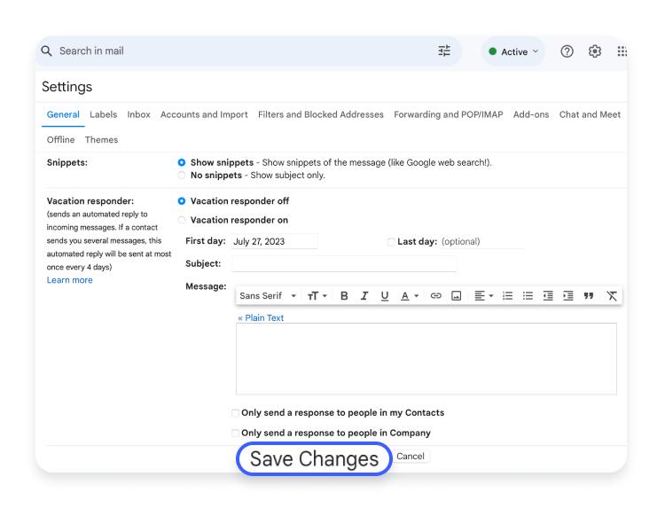 Save Settings button