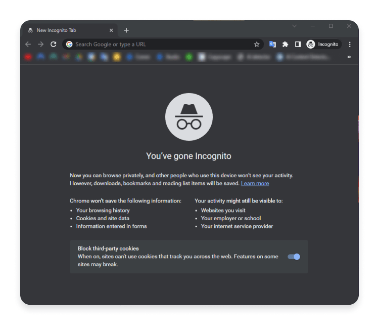 go incognito in chrome: step 3 - start browsing