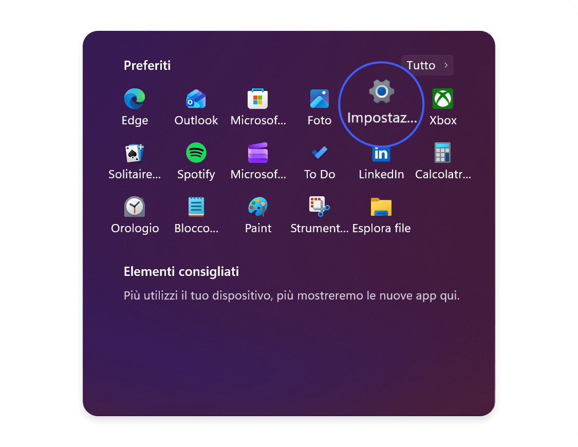 Impostazioni Windows