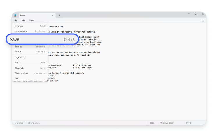 How to block a website on Windows: Step 4