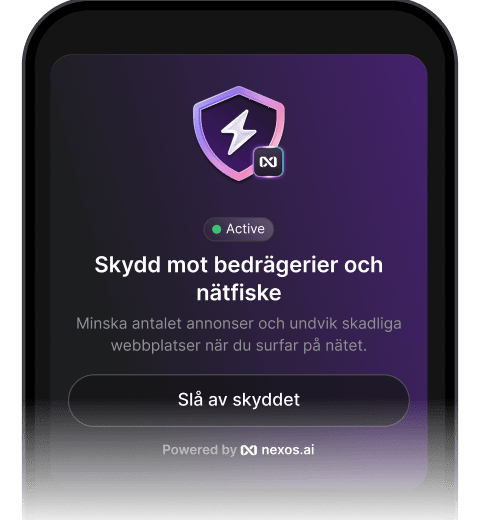 En aktiv skyddsfunktion mot bedrägerier som fungerar tillsammans med ett VPN för att blockera annonser och skadliga webbplatser på nätet.