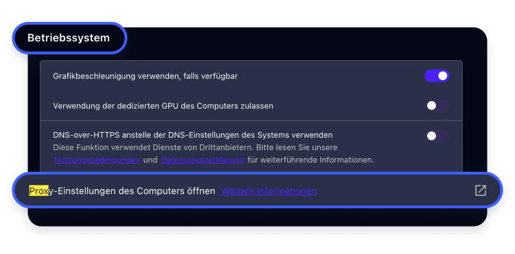 Proxyserveradresse finden Opera Schritt 3