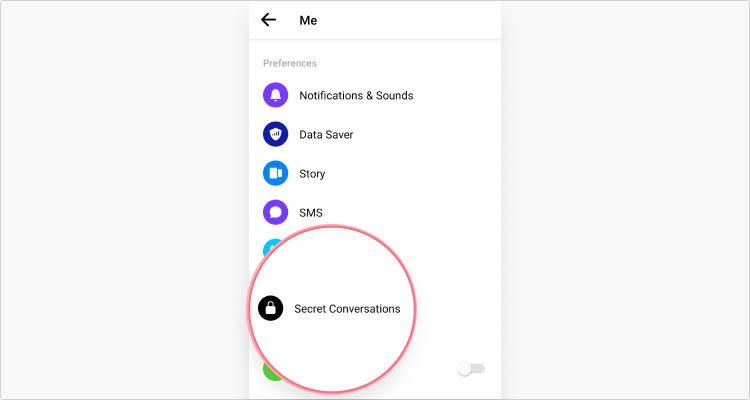 Tap on Secret conversations
