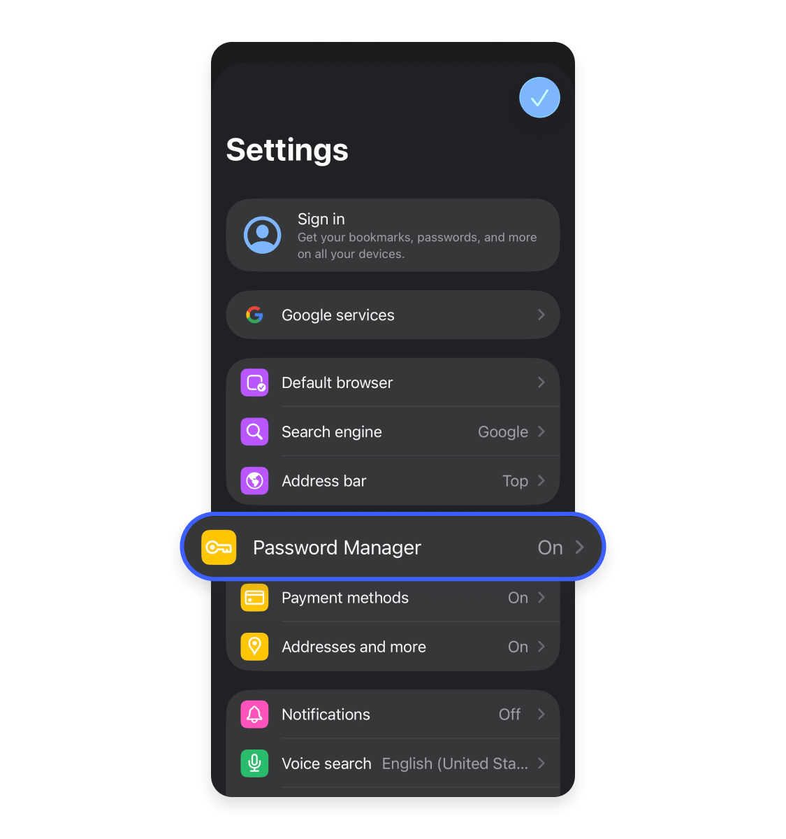 Turning off Autofill for a specific website (mobile) Step 3