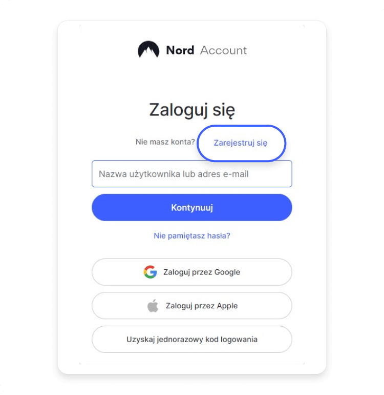 Instrukcja zakładania konta NordVPN 1