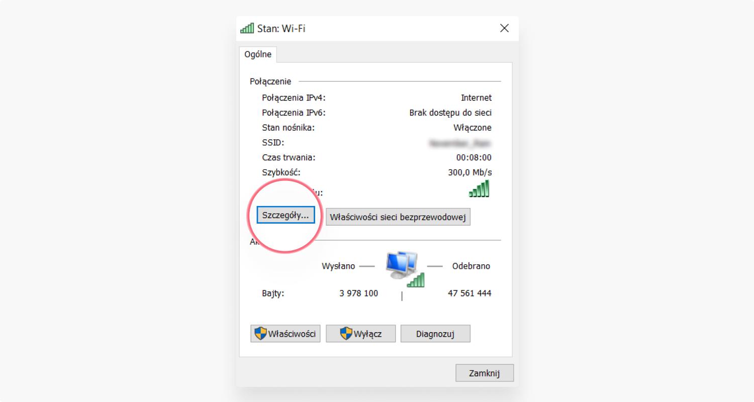 jak sprawdzić IP routera na Windows 10 / Windows 11: krok 4
