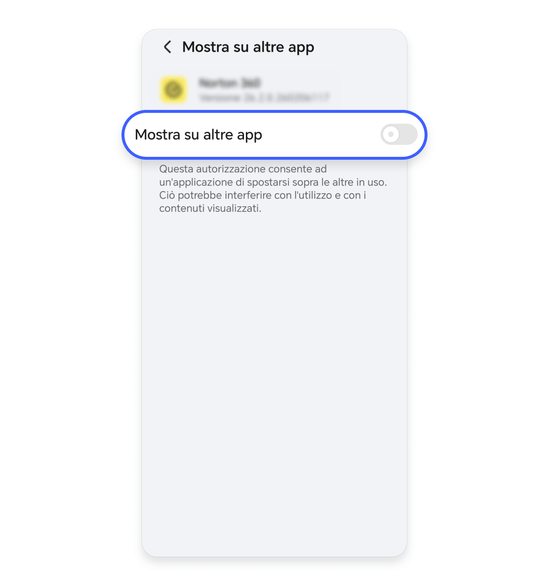mostra su altre app