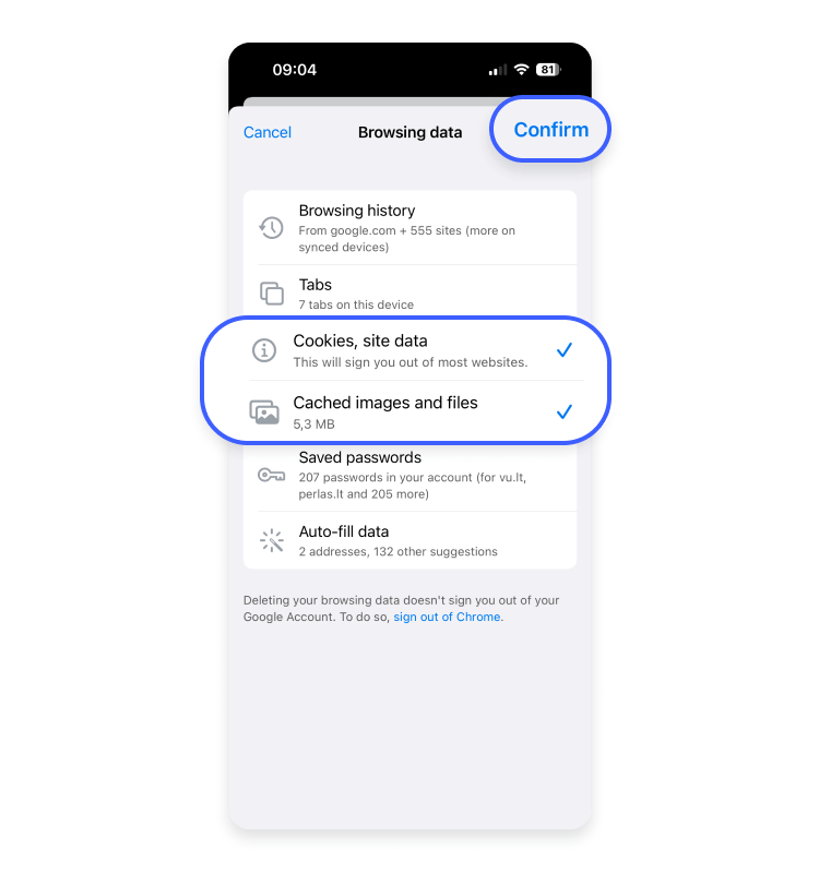 Chrome on iPhone step 5
