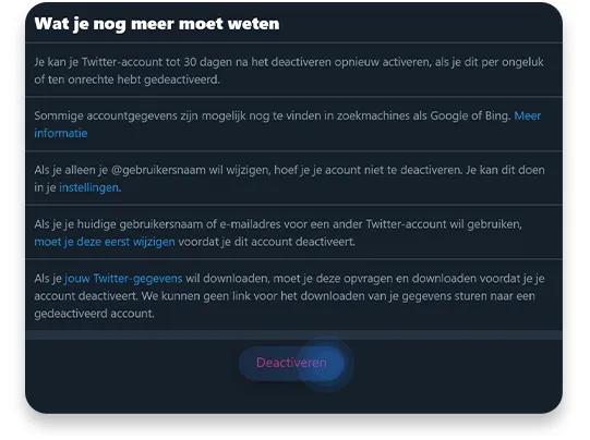 Hoe verwijder je Twitter op desktop stap 5