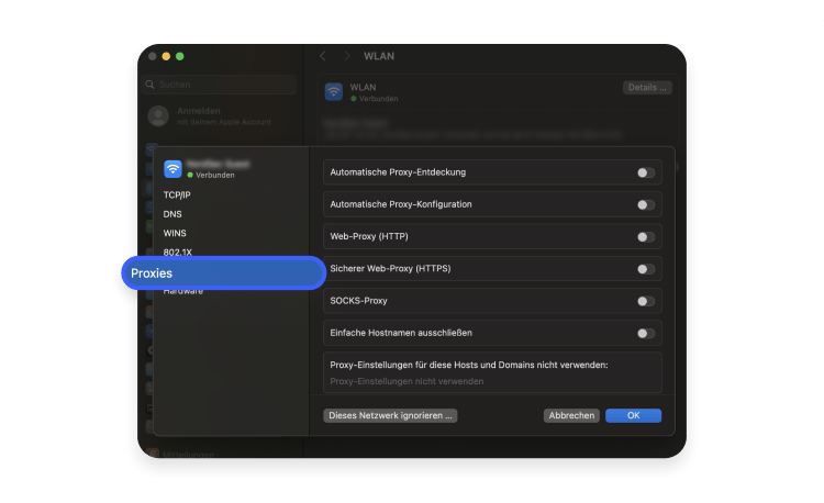 Proxyserveradresse finden Chrome Schritt 3