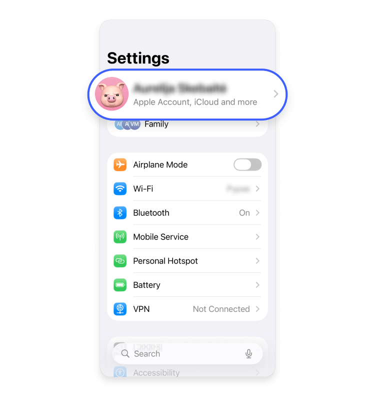 How to turn off Find My on an iPhone Step 1