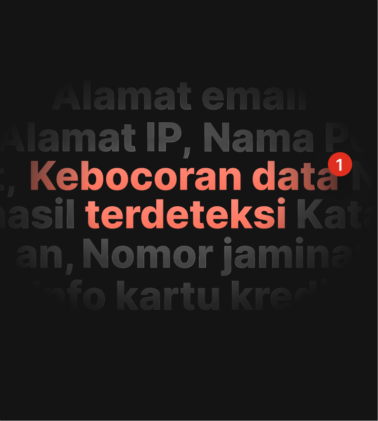 Ilustrasi peringatan uji kebocoran DNS yang memberi tahu pengguna bahwa ada kebocoran data.