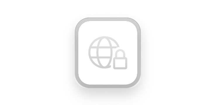 Icono de un globo terráqueo con un candado que representa la navegación segura por internet.