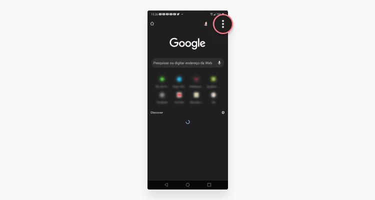 limpar cookies no Chrome do Android: passo nº2