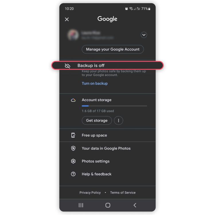 delete google photos from cloud: step 2