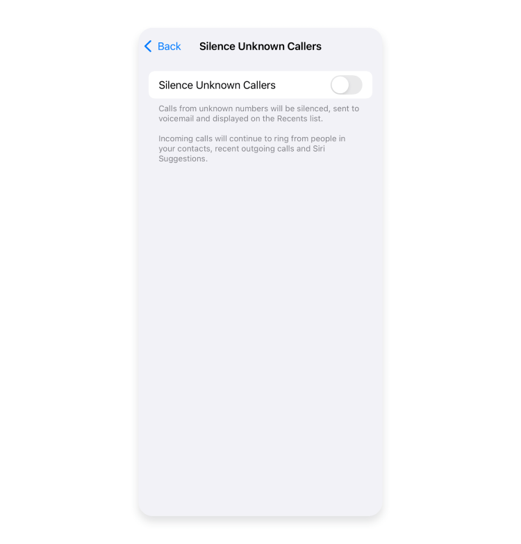 How to block restricted calls on an iPhone, step 4