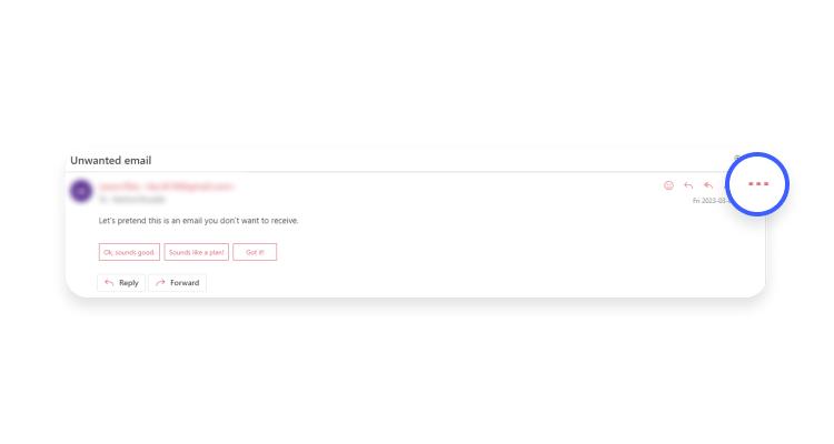 block emails in outlook or hotmail - step 2: click three dots