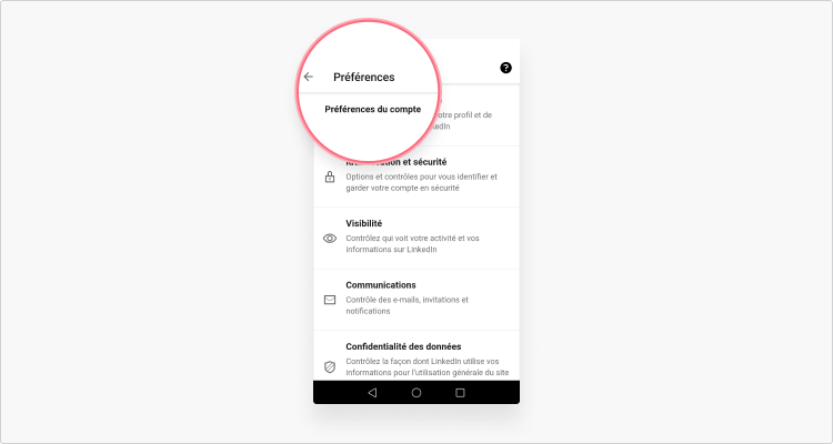 Supprimer un compte LinkedIn via un mobile étape 2