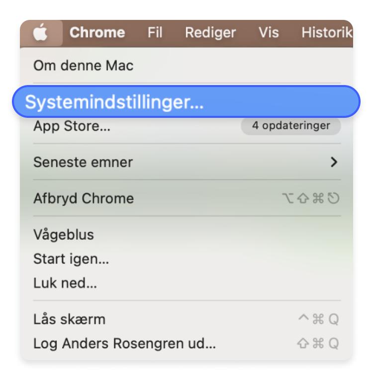 Gå til Systemindstillinger