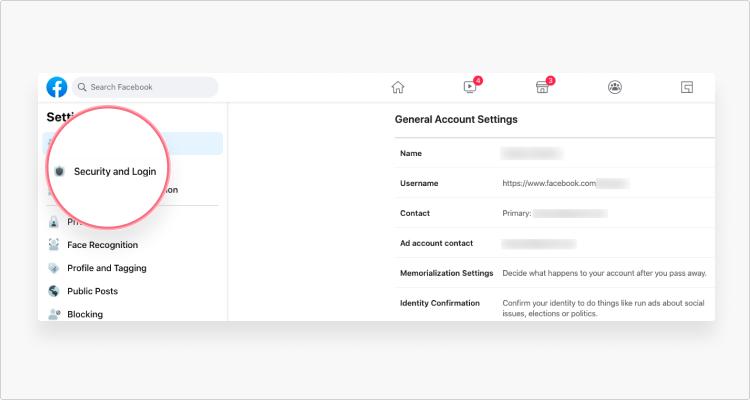 Facebook security and login