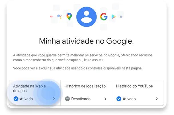 como excluir seu histórico do google automaticamente: passo nº1