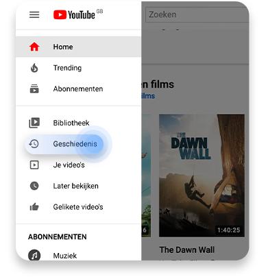Kijkgeschiedenis wissen van YouTube stap 1