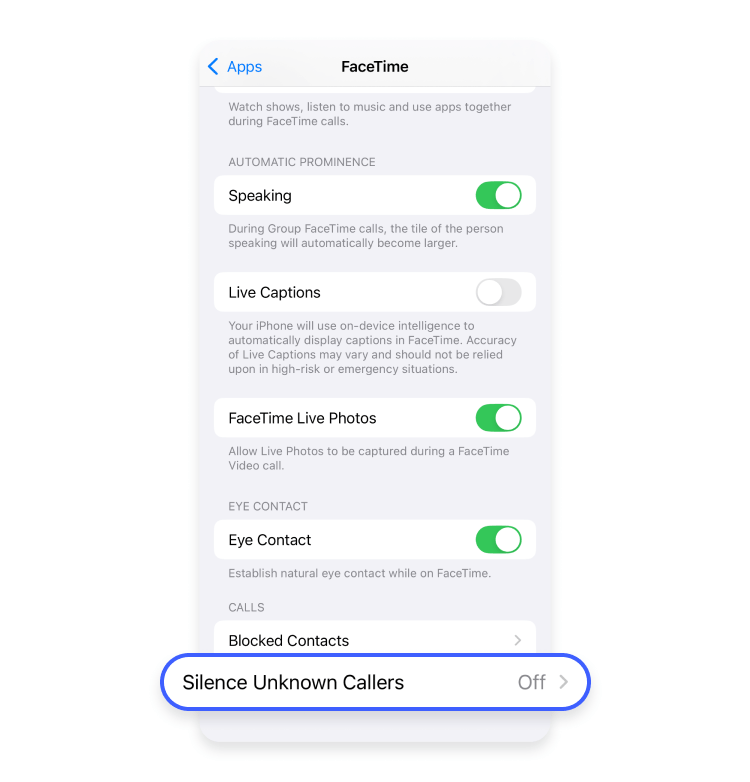 How to block restricted calls on an iPhone, step 3