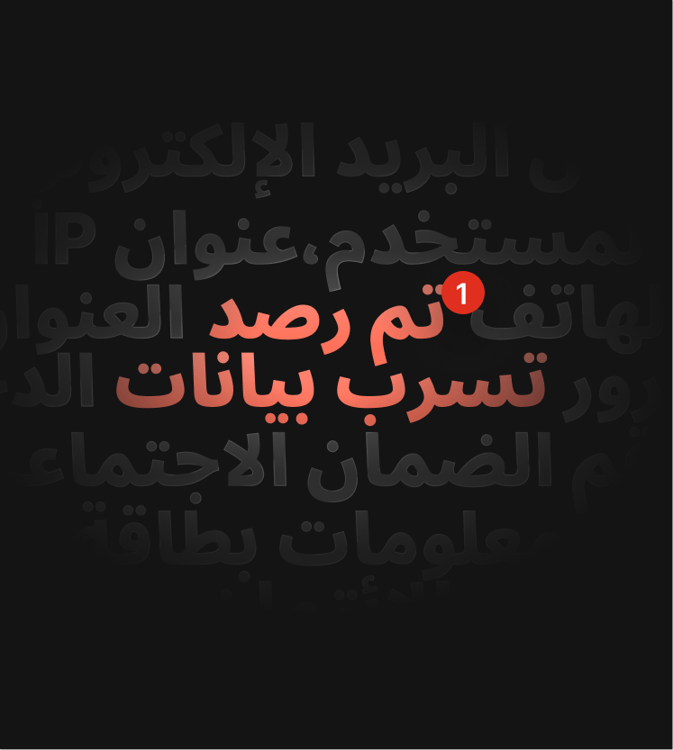 رسم توضيحي لتنبيه اختبار تسرب DNS الذي يُخطِر المستخدم بأنه قد تعرض لتسرب للبيانات.