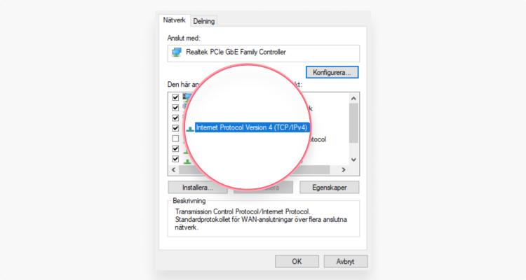 Ethernet IP-konfiguration