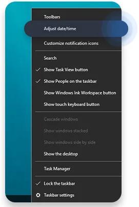 Check date and time on Windows