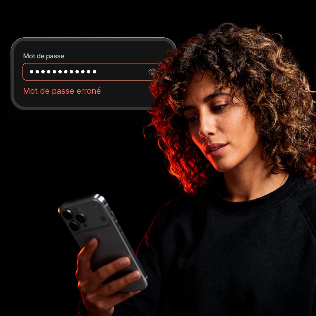 Une personne ayant des difficultés à se connecter à ses comptes en ligne en raison d’un mot de passe erroné.