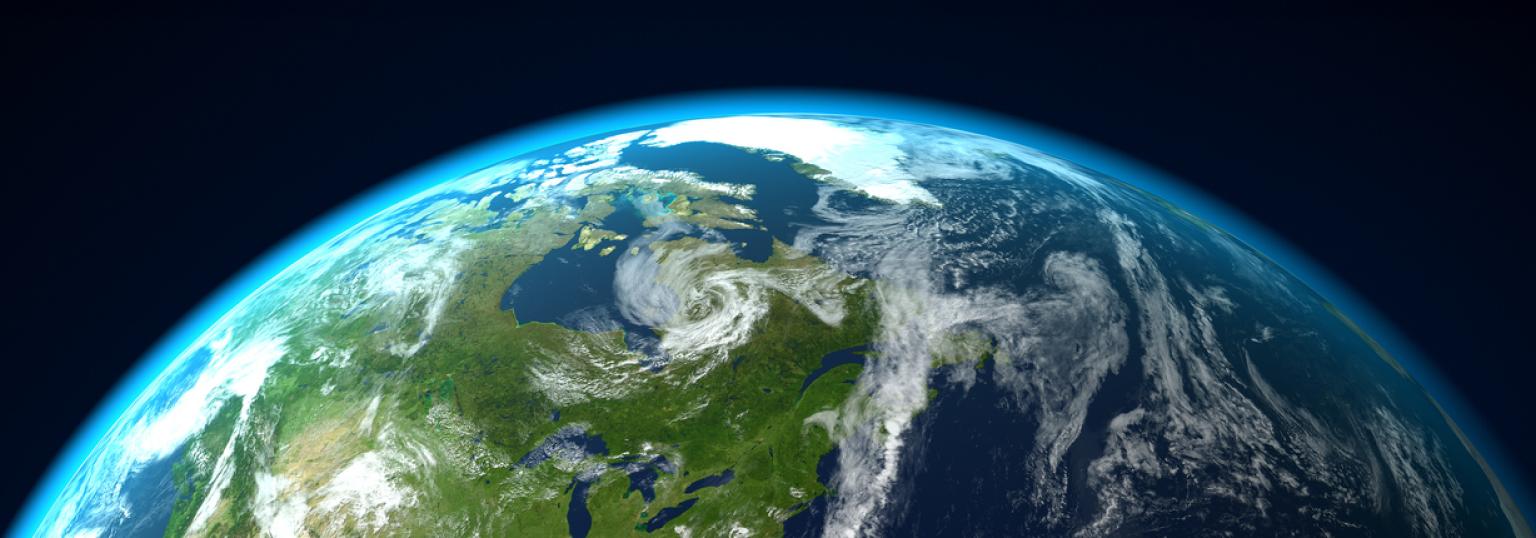 Earth seen from space, Europe and the Atlantic in daylight.