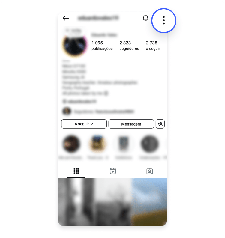 Como bloquear stalkers no Instagram, passo 2