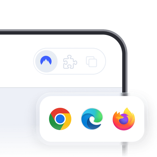 A laptop screen showing NordVPN’s browser extensions.