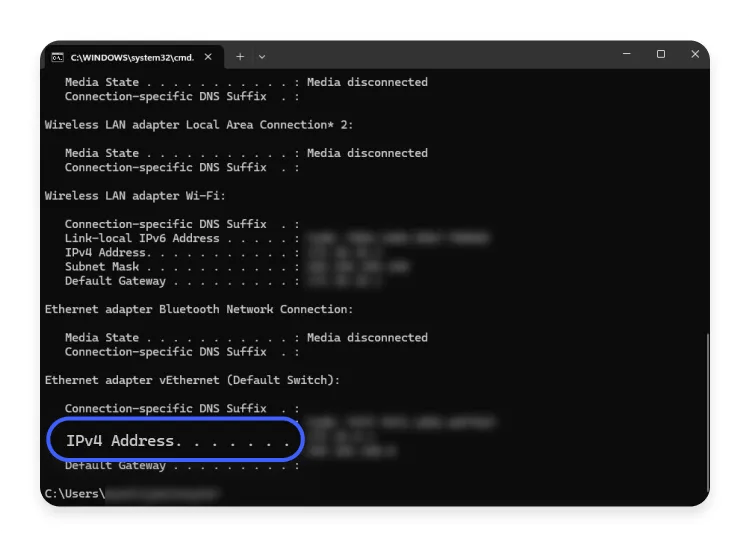 IP address Windows 12