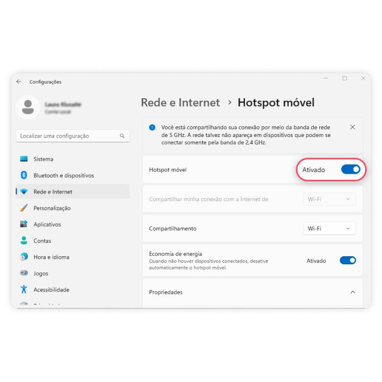 compartilhar conexão VPN no Windows 11: passo nº2