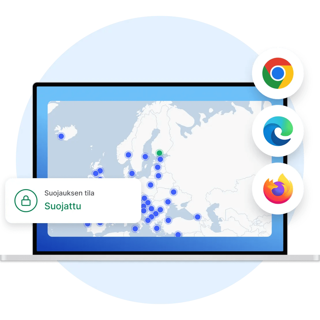 NordVPN tarjoaa välityspalvelinlaajennukset Chromelle, Edgelle ja Firefoxille