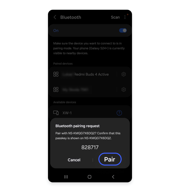 Android phone to a Mac using Bluetooth: step 4.2