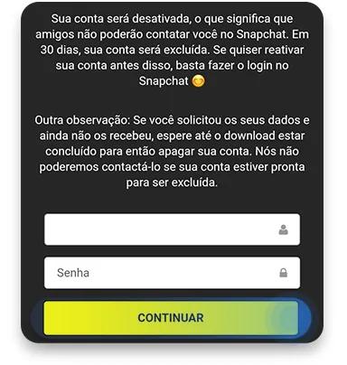como excluir a conta do snapchat no seu iPhone ou Android:  passo nº7