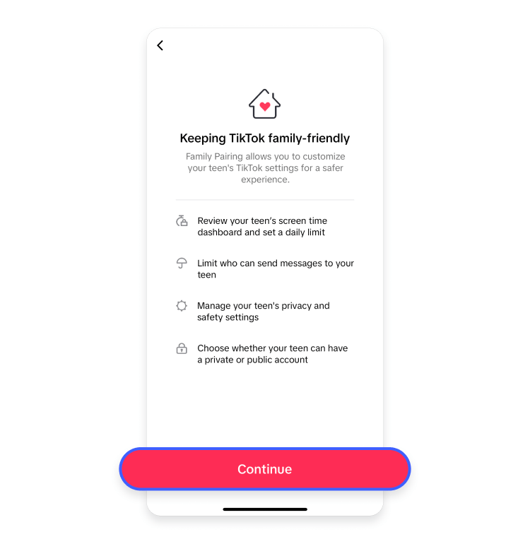 step 5 to set up the Family pairing on TikTok