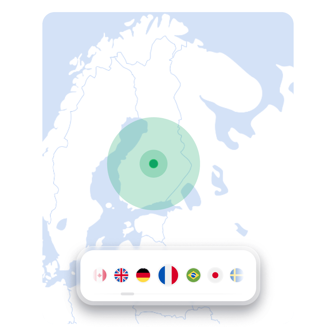Carte de NordVPN indiquant l’emplacement des serveurs disponibles pour changer votre emplacement virtuel.