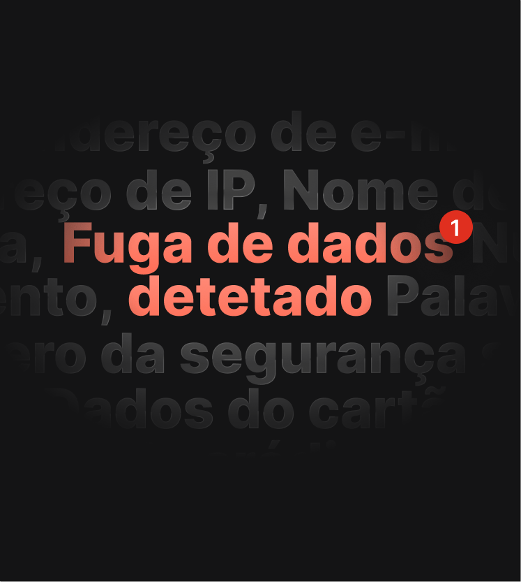Uma ilustração de um alerta de teste de fuga de DNS que notifica o utilizador de que sofreu uma fuga de dados.