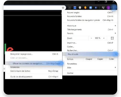 vider le cache chrome